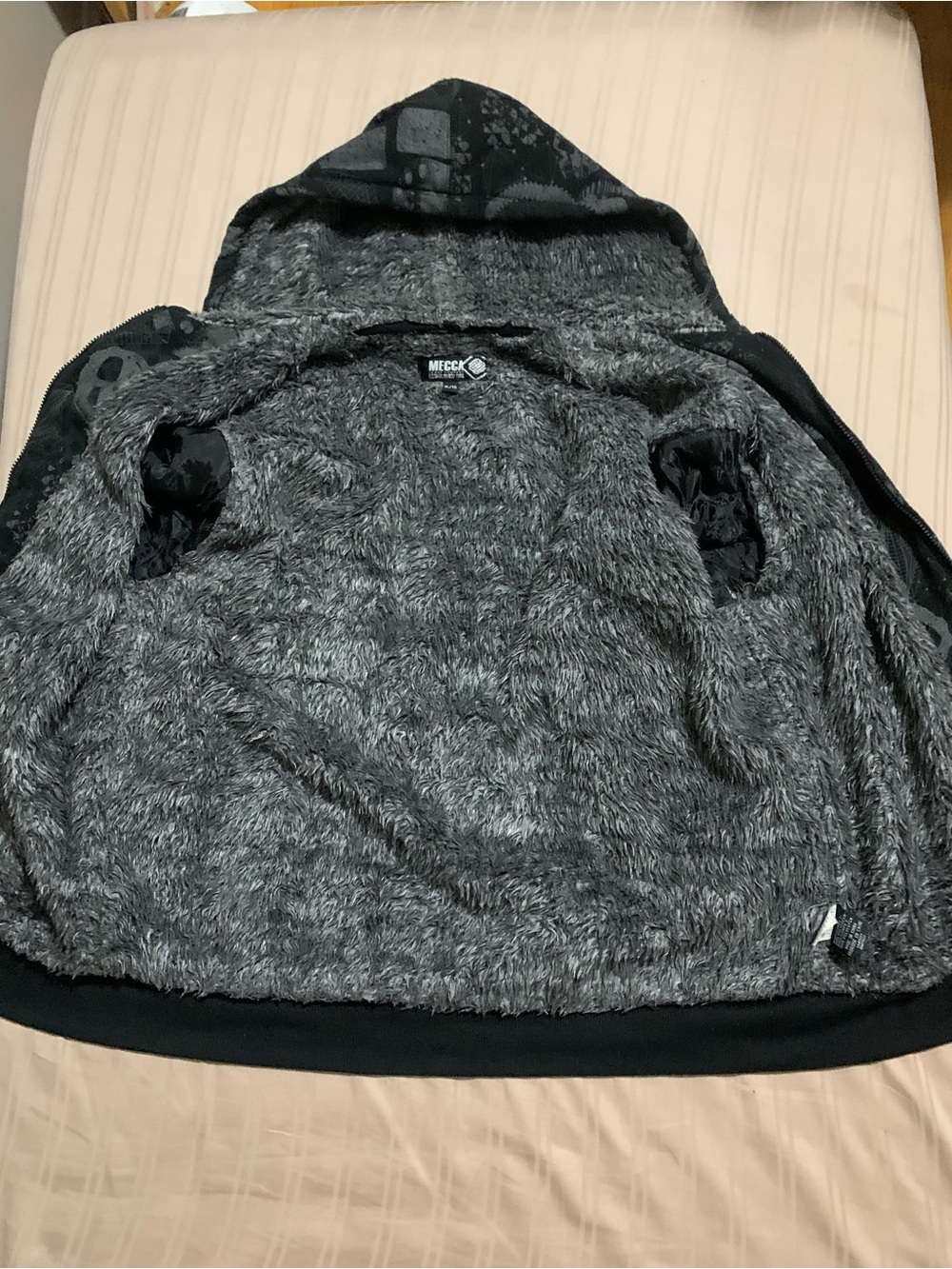 mecca Black and Gray Men's Zip-Up Sweater Hoodie - Picture 2 of 6